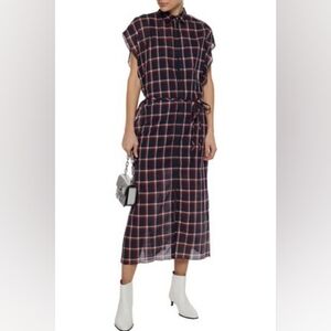 Rag&Bone Sybil Checked Plaid Belted Dress Size M
